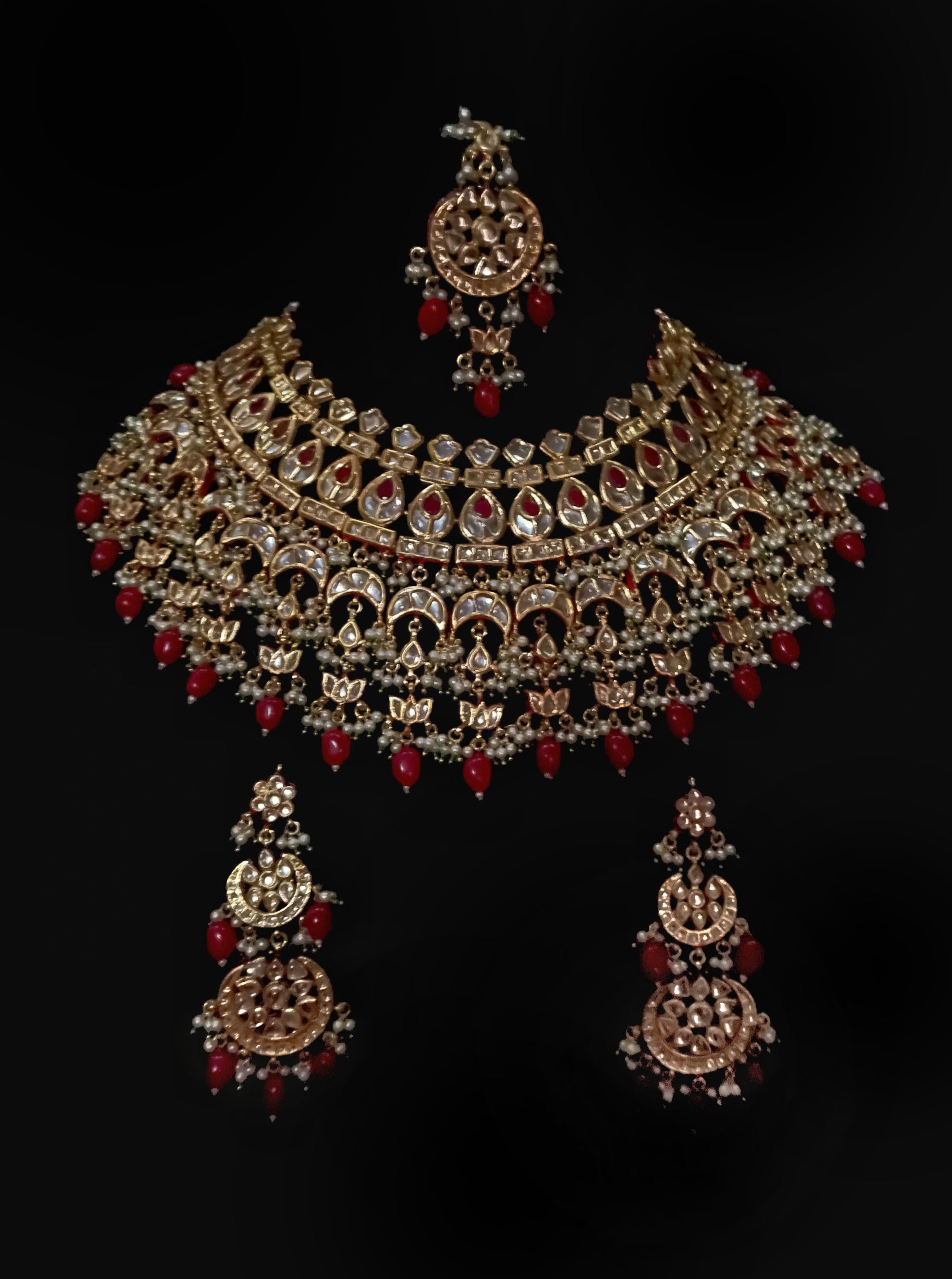 Zara Kundan Ruby Bridal Set