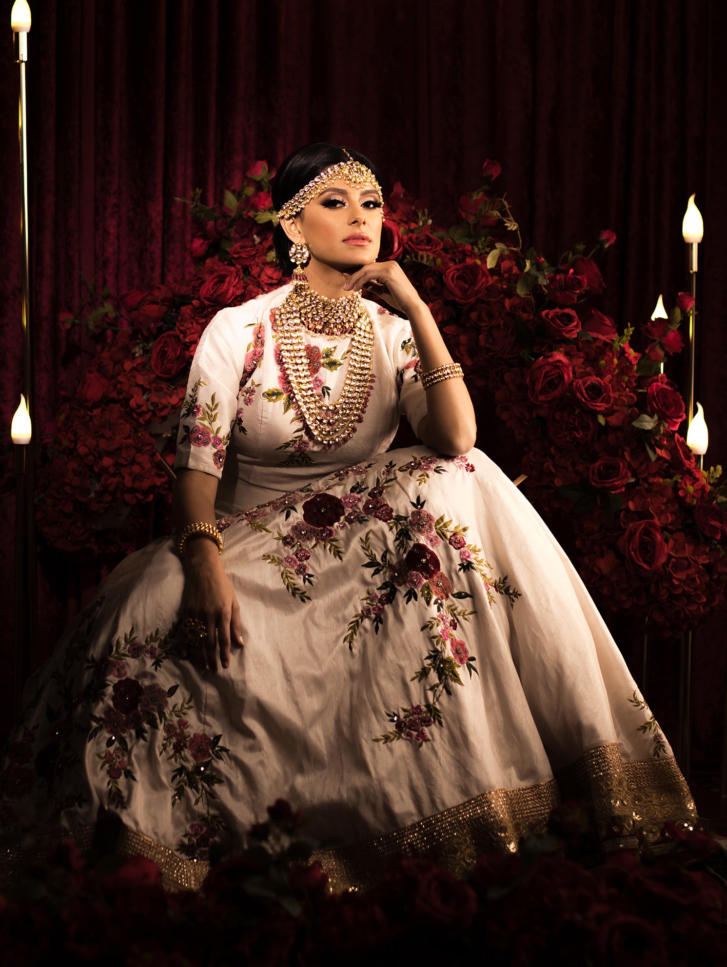 White Designer Pure Organza Foil Embroidery Indian Wedding Lehenga Choli  Dupatta Women Ghagra Skirt Dress 4732 : Amazon.ca: Clothing, Shoes &  Accessories