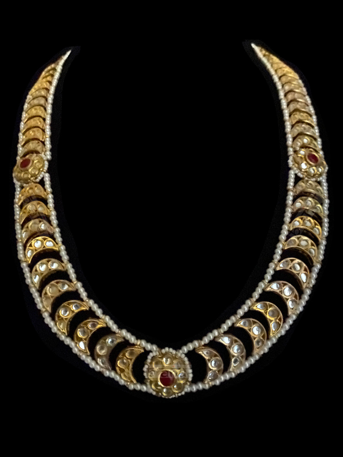 Bahaar Kundan, Ruby & Pearl Necklace - bAnuDesigns