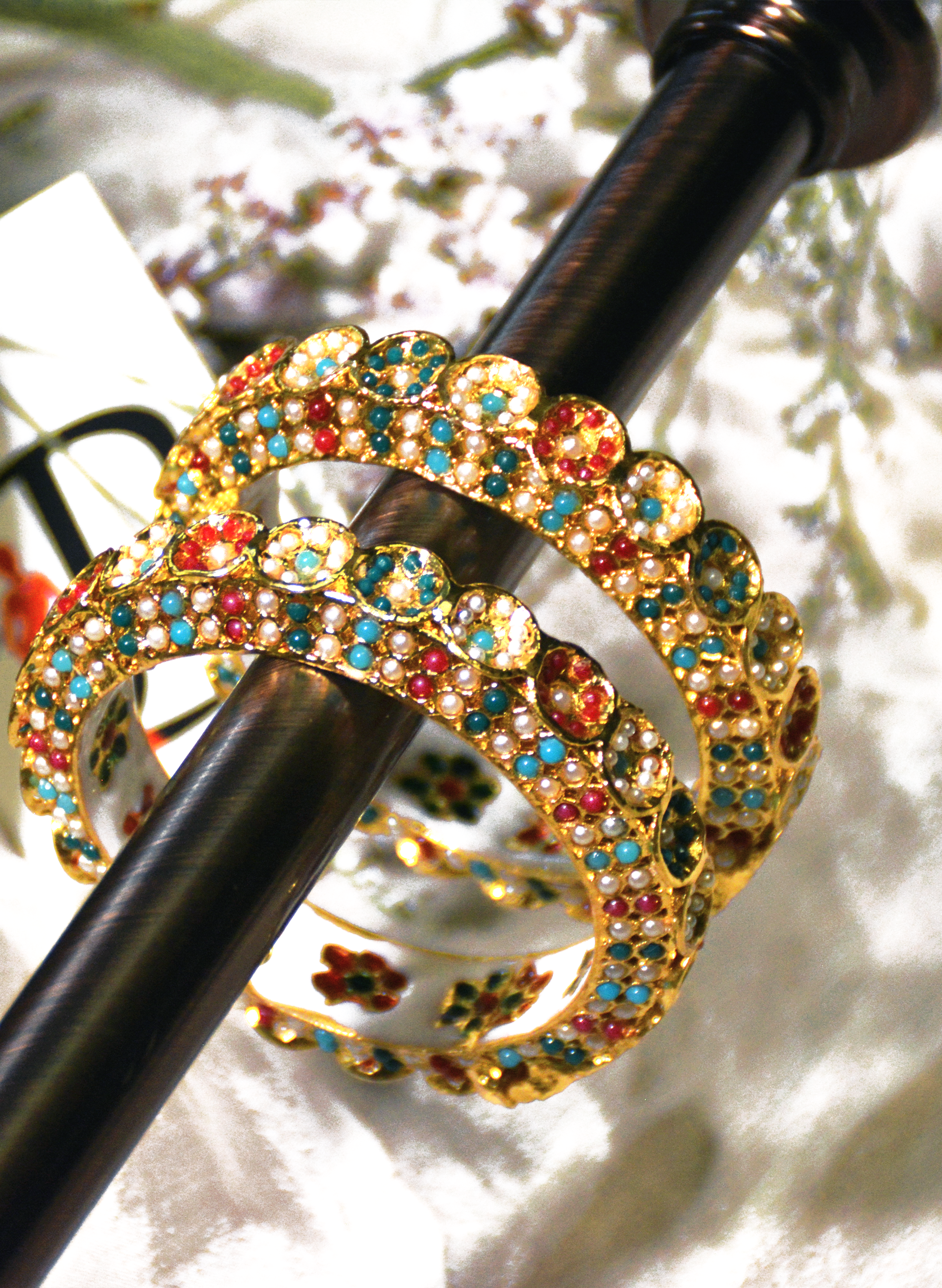 Edel - Vibrant Floral Gemstone Indian bangle