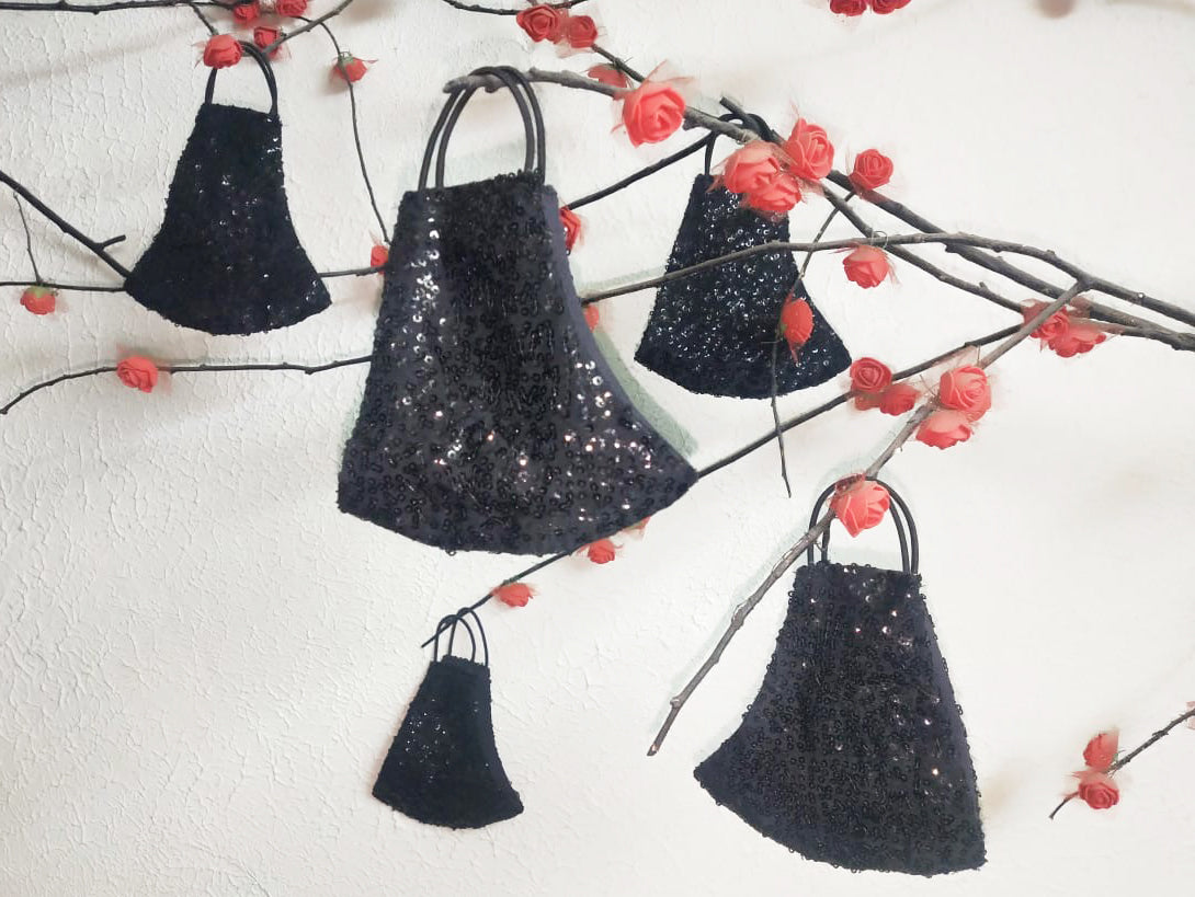 Sequin Face Mask - Black - bAnuDesigns