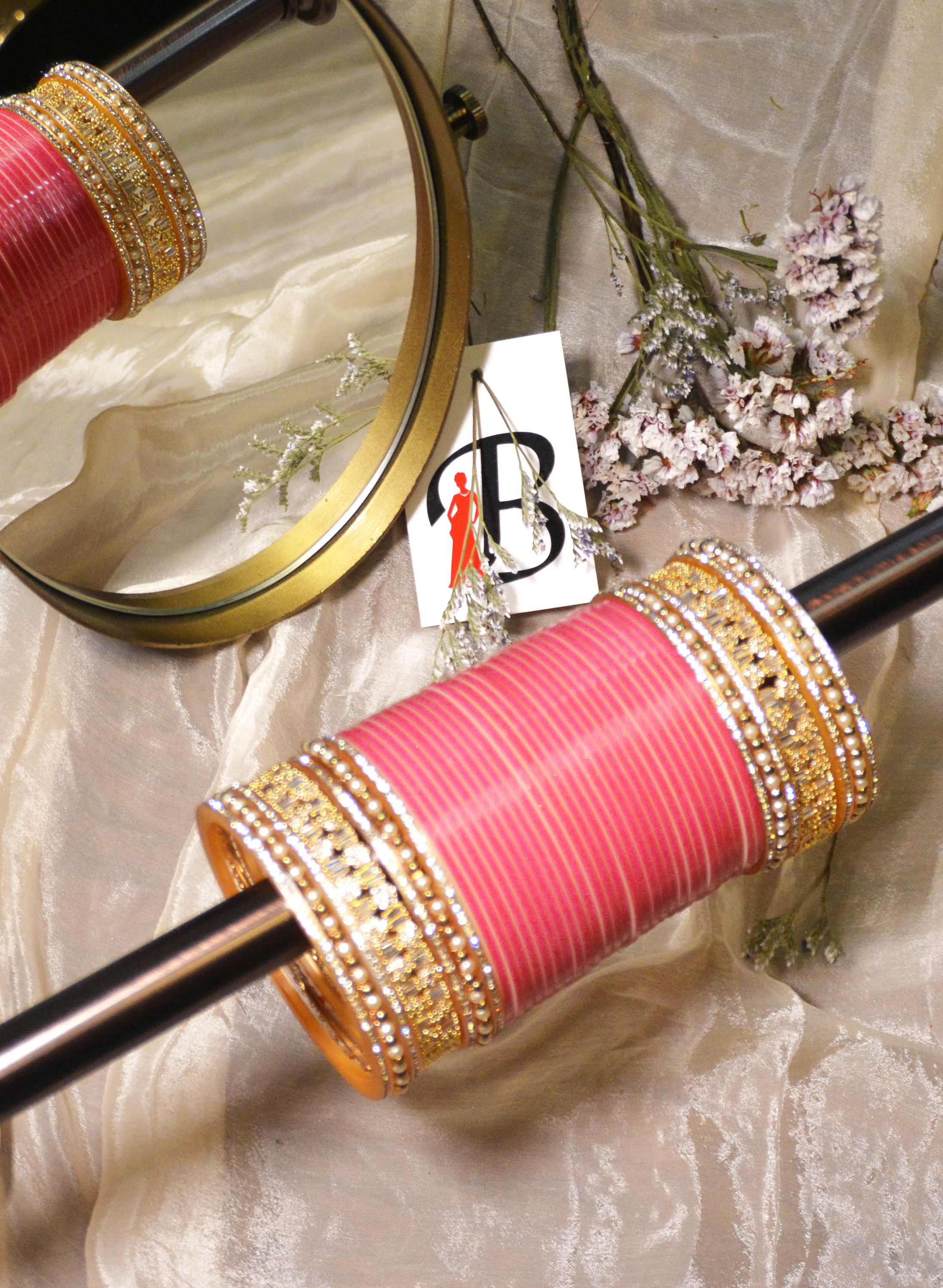 Pink bridal Choora bangles for Indian women in the USA