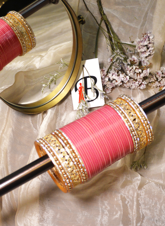 Load image into Gallery viewer, Pink bridal Choora bangles for Indian women in the USA
