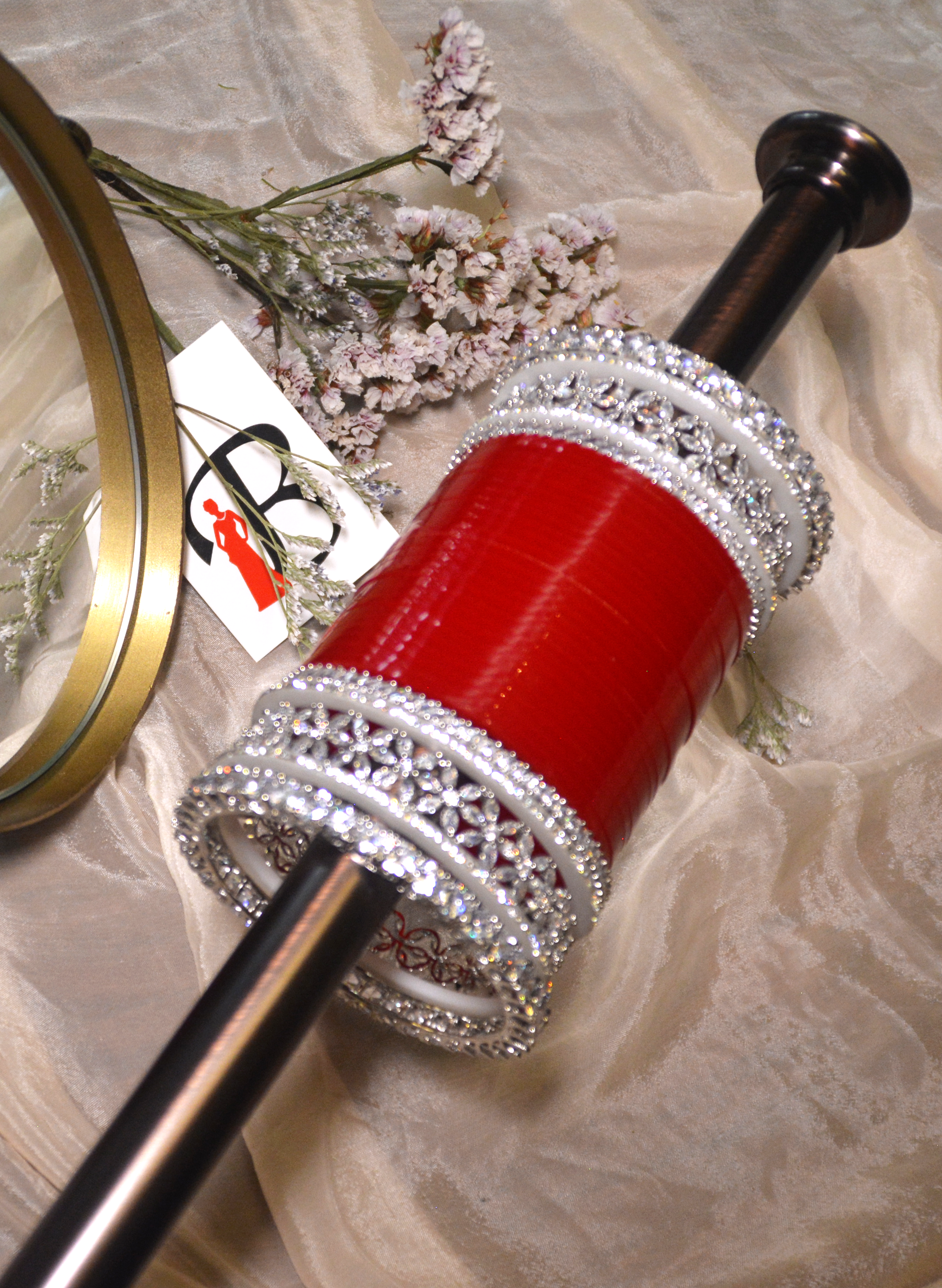 Kalkii Red Punjabi Chooda Bangles for Women with Silver CZ