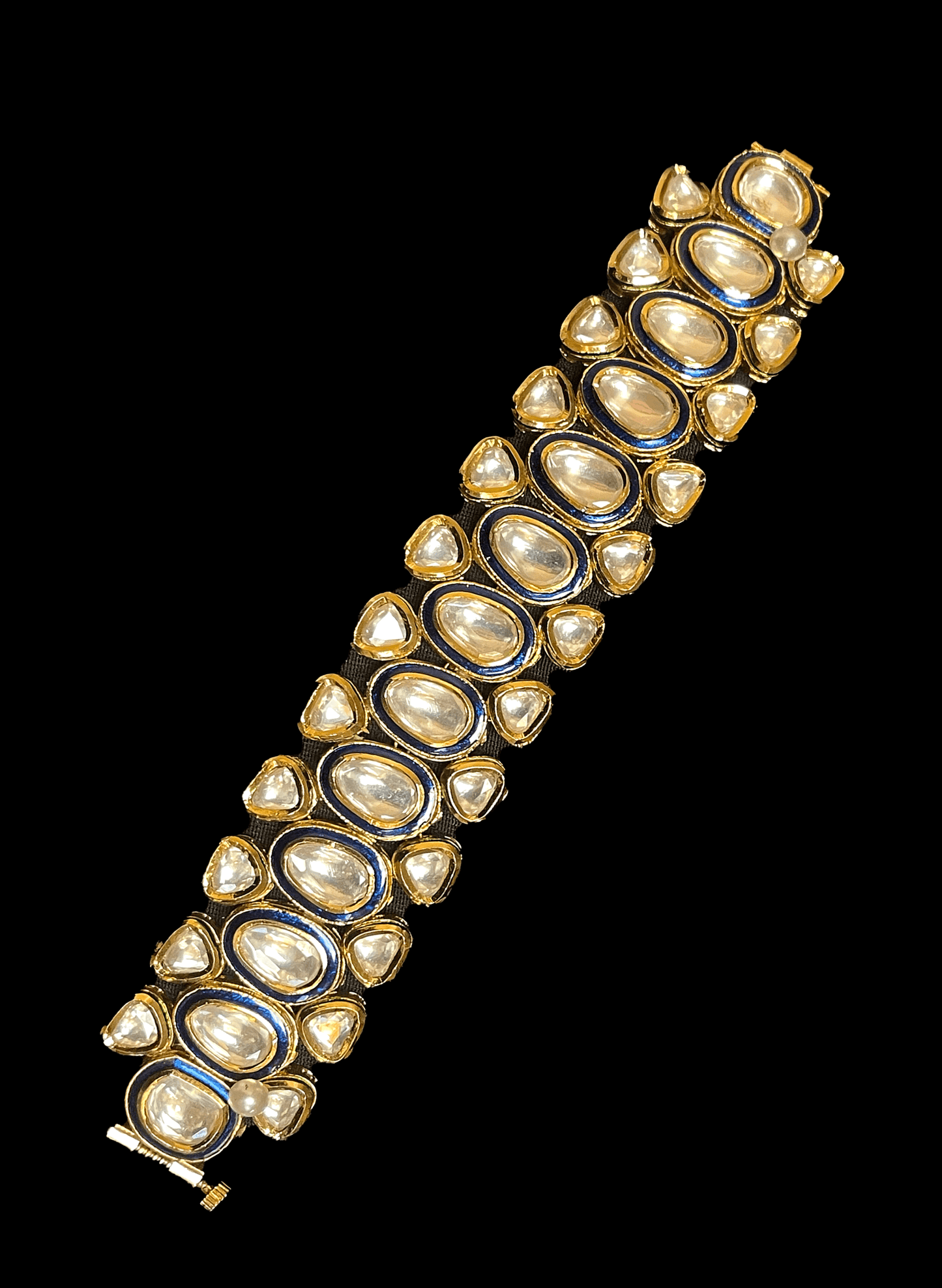 Load image into Gallery viewer, Meenakari jewelry with Kundan stone setting - Indian bridal bracelet

