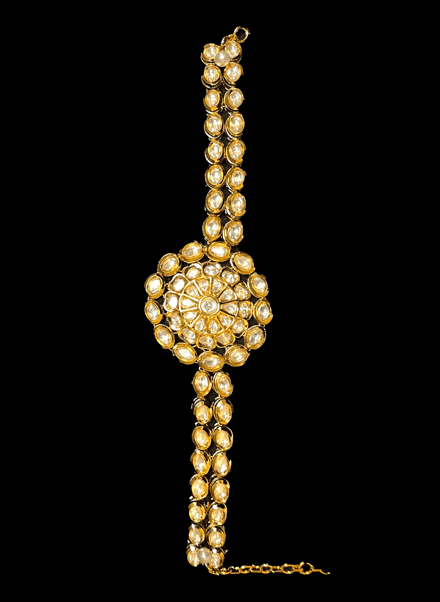 Load image into Gallery viewer, Gold plated Kundan bracelet for brides in USA
