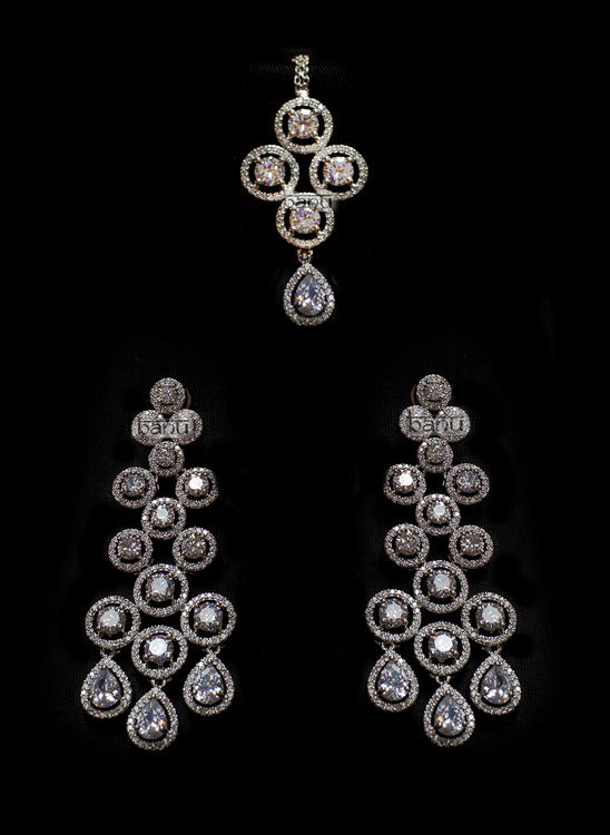 Beryl III - Modern Silver CZ Bridal Choker Set