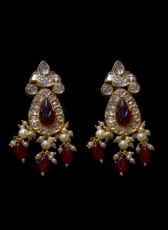 Bijou II - Red Pearl Bridal Choker Set