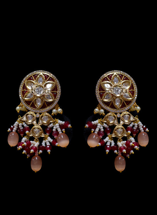 Hyacinth I - Pink Pearl and Kundan Bridal Jewelry Set
