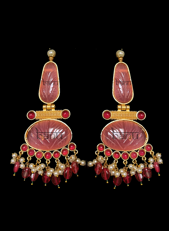 Pink traditional tribal Amrapali Earrings for Women