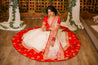 Red and White Minimalist Silk Lehenga for Modern Brides
