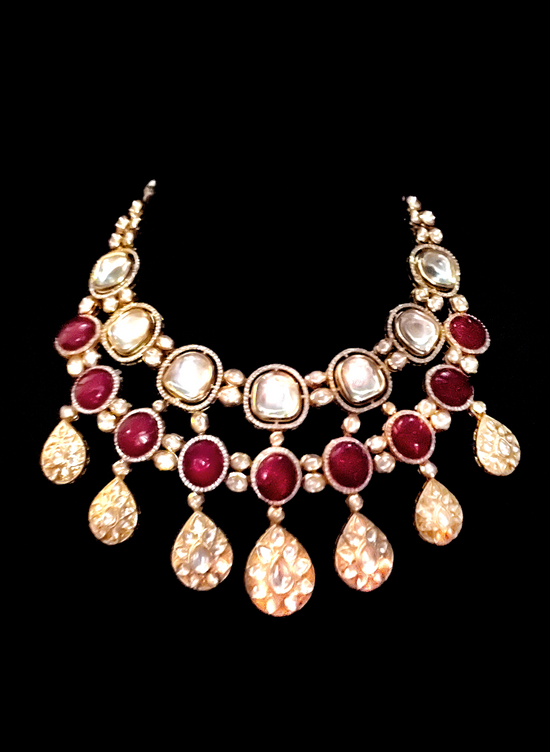 Ruby  Kundan choker necklace