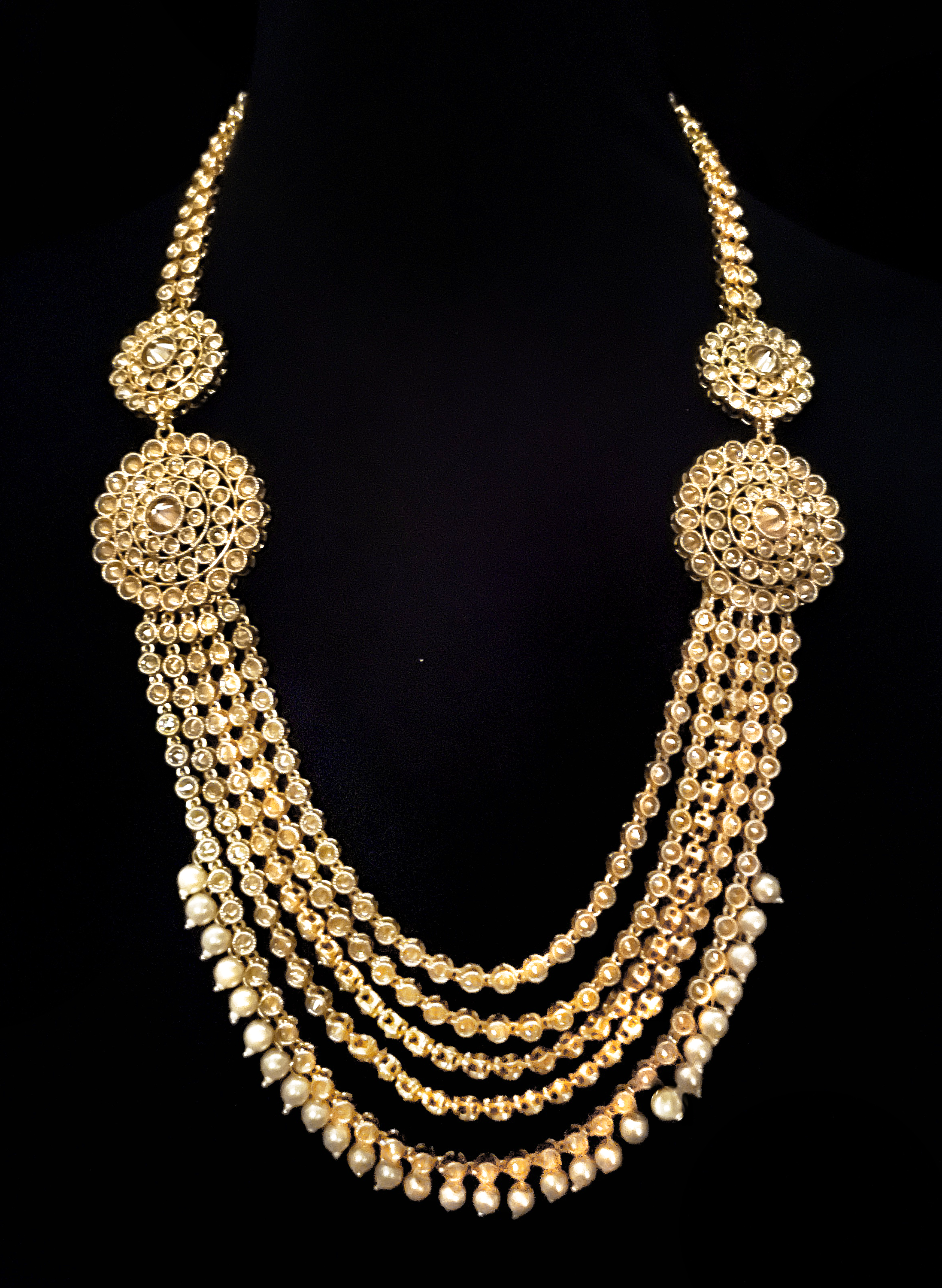 Long mala Kundan jewelry necklace