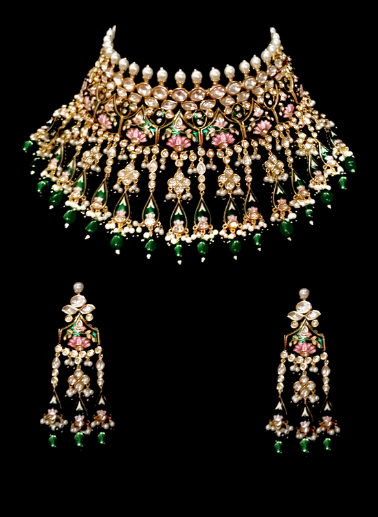 Load image into Gallery viewer, Meenakari Kundan bridal set
