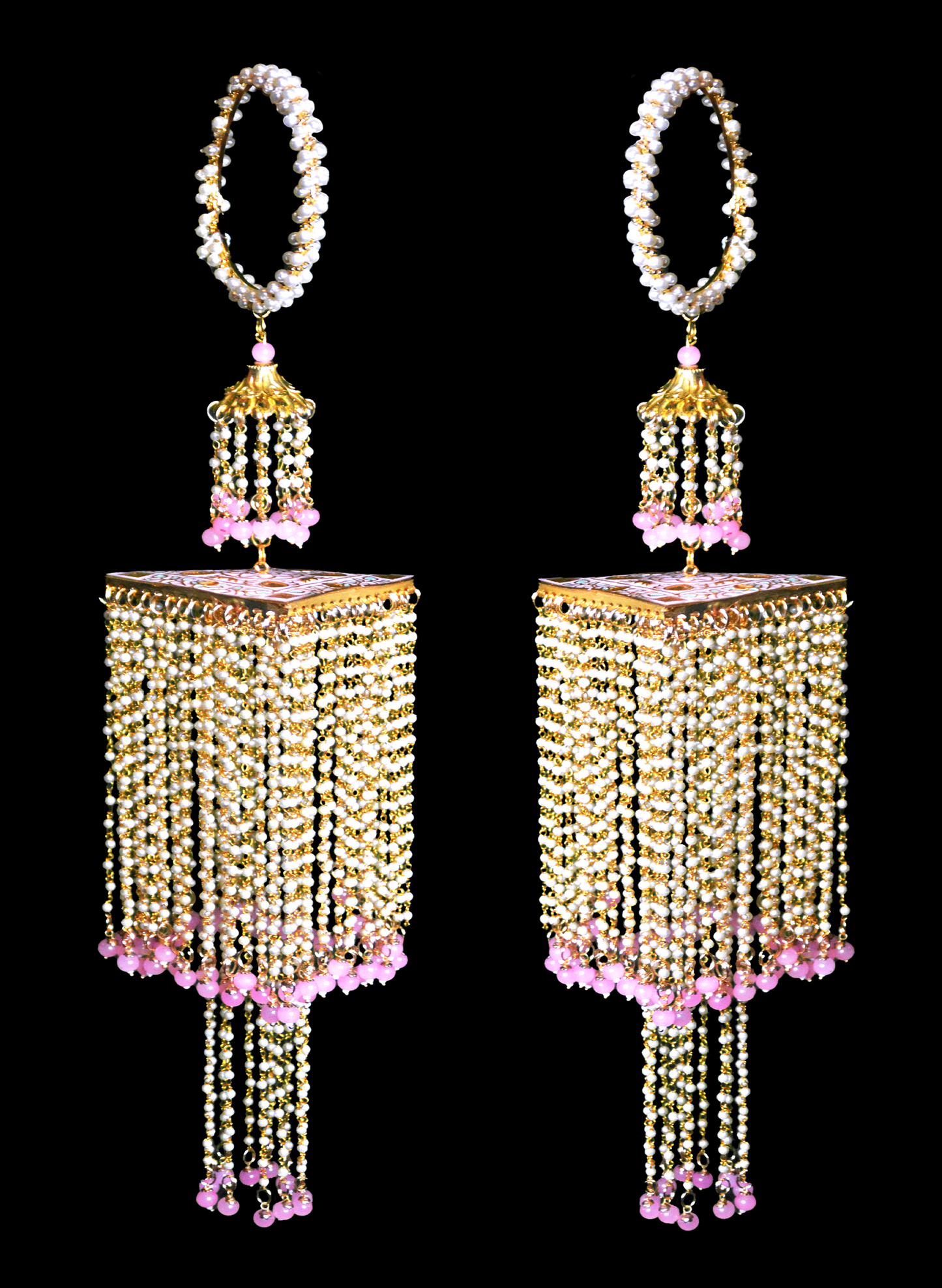 Pink Kalireh for marriages adorned with pearls