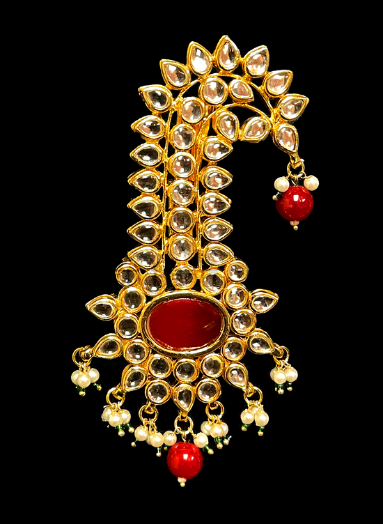Load image into Gallery viewer, Ruby Kalgi jewelry for Groom&amp;#39;s Pagdi
