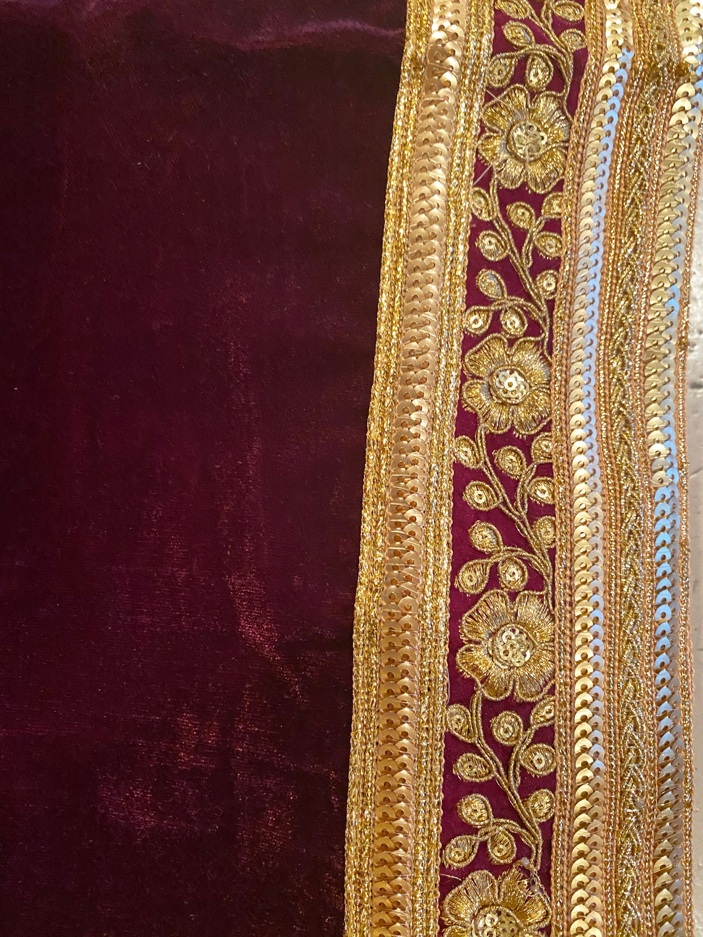 Velvet Shawl - Embroidery Border - bAnuDesigns