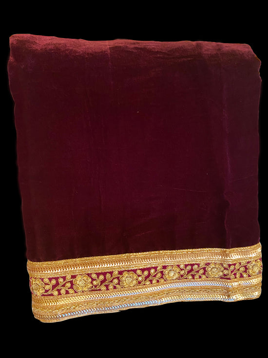Velvet Shawl - Embroidery Border - bAnuDesigns