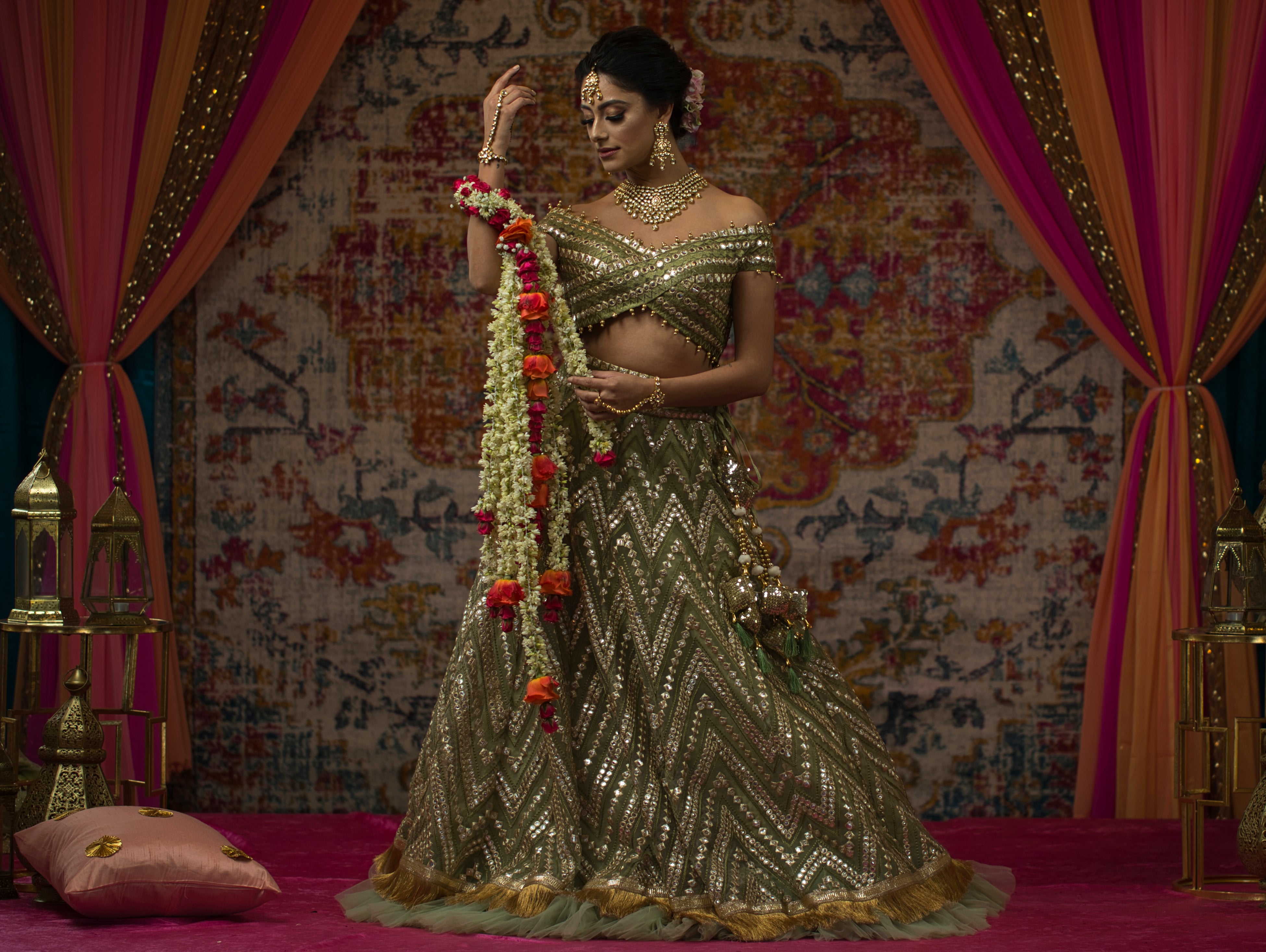 Asavari Saree Bridal Lehenga Choli - Buy Asavari Saree Bridal Lehenga Choli  online in India