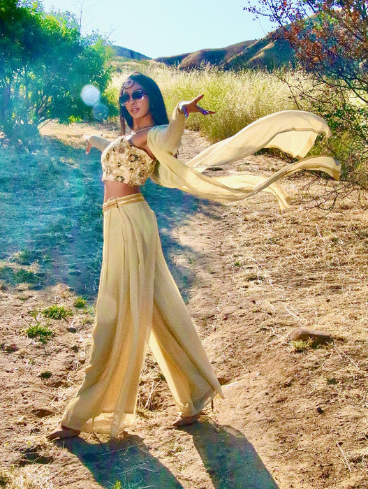 Mint Mistress Palazzo Set - With Crop Top and Jacket - bAnuDesigns