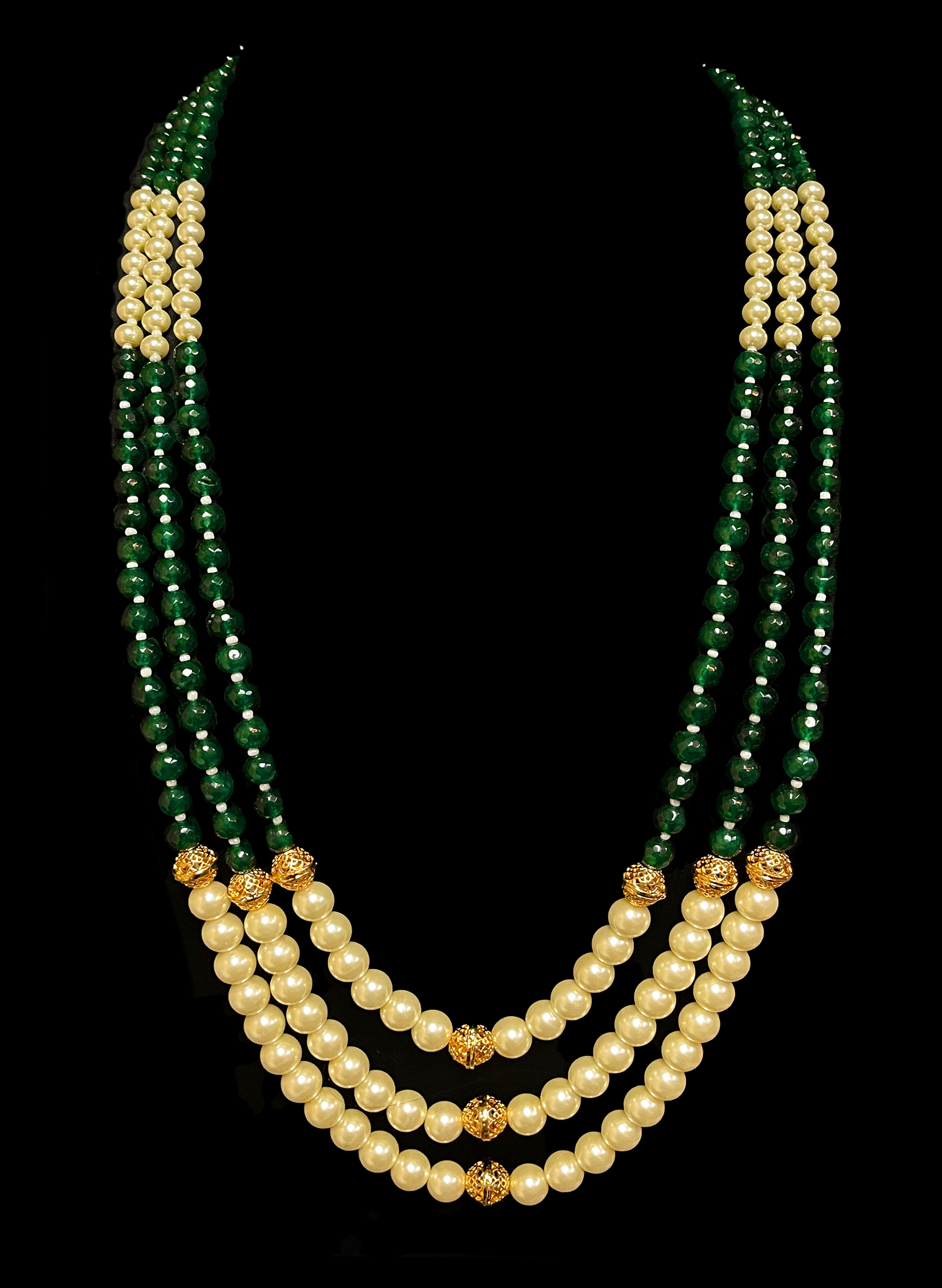 Indian Grooms jewelry necklace with pearls & emeralds