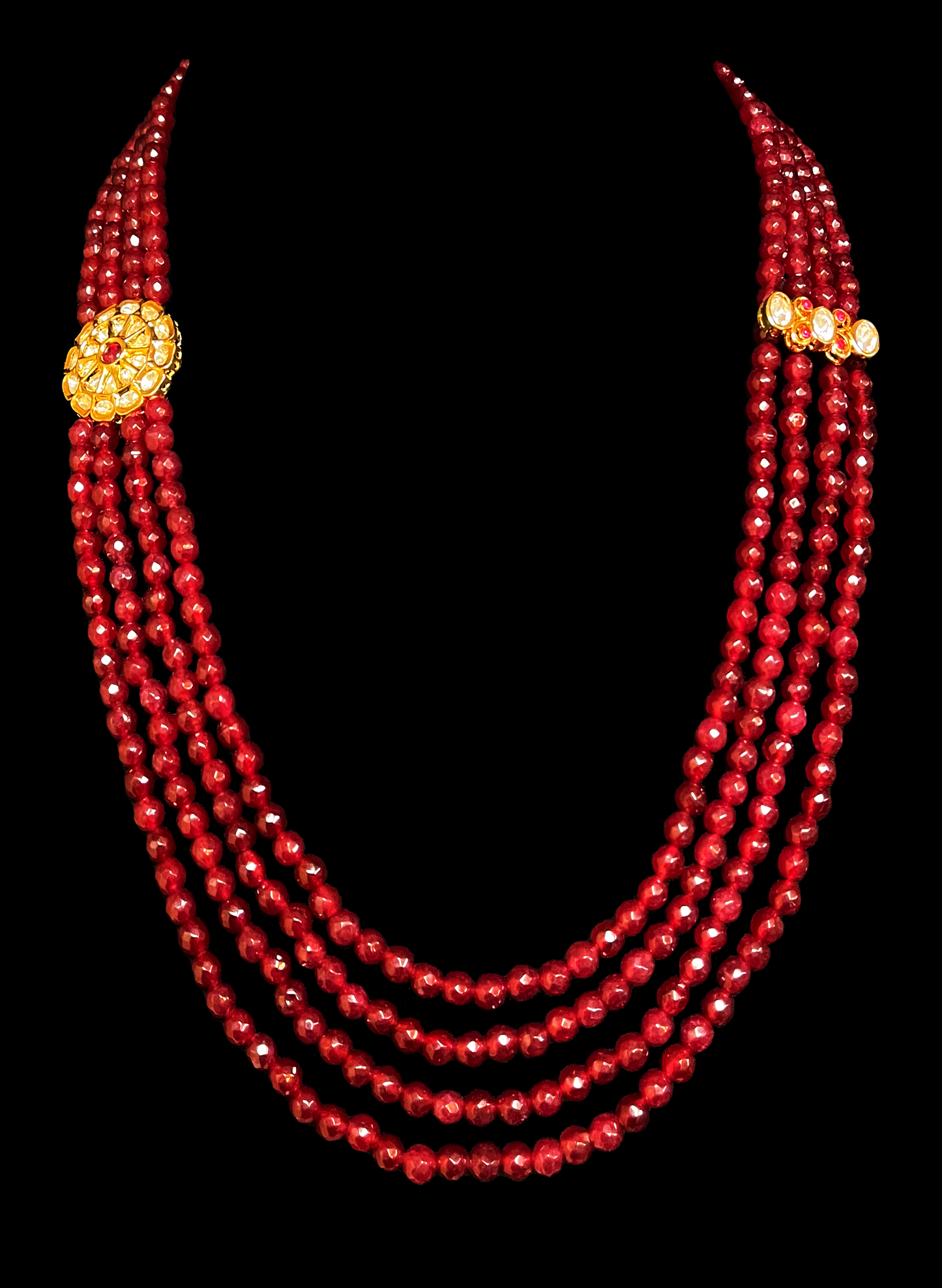Men's bridal mala necklace - Grooms red Multilayer jewelry