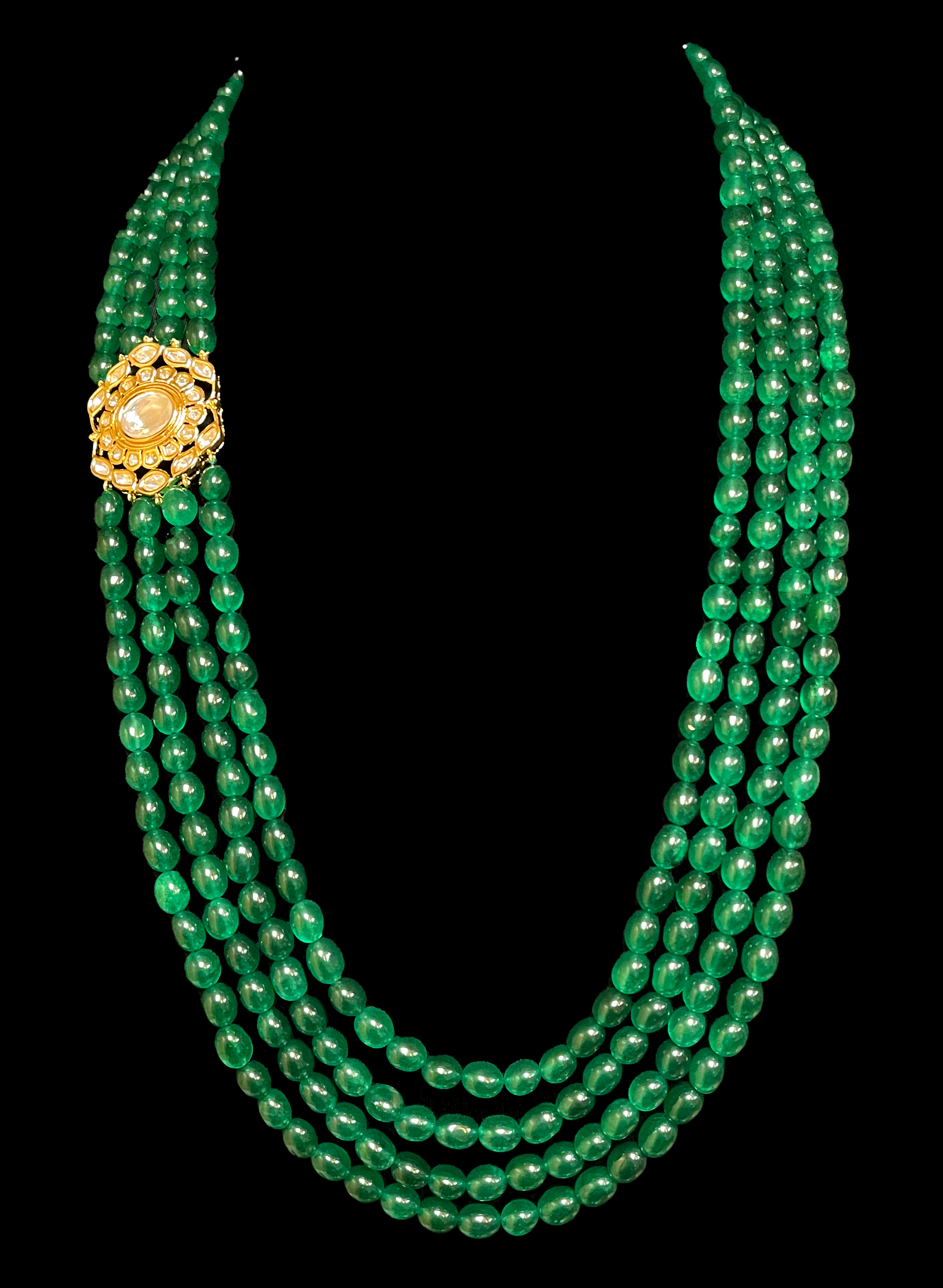 Green long multilayer Grooms Indian bridal necklace USA