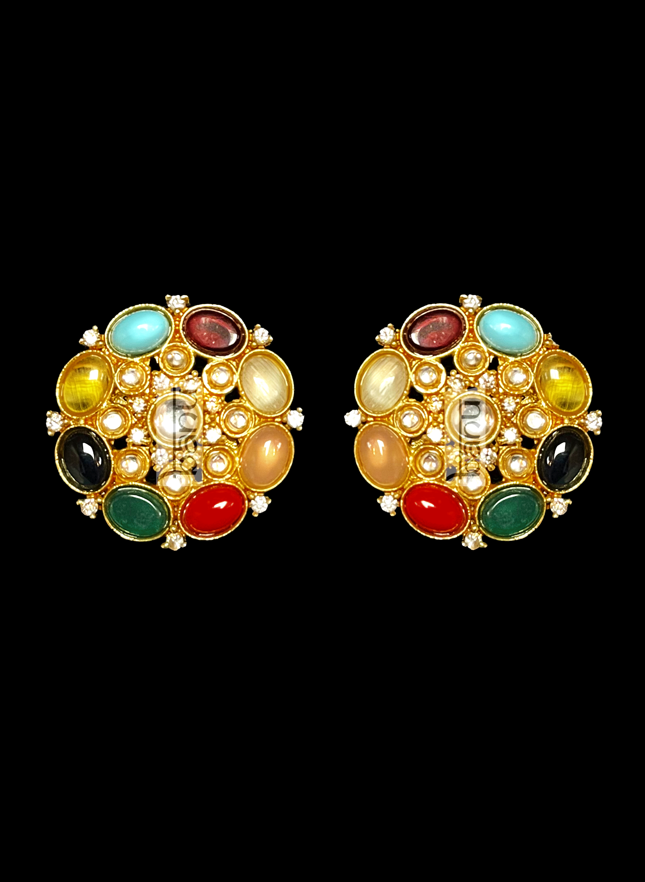 Navaratna multicolor studded earring for women 