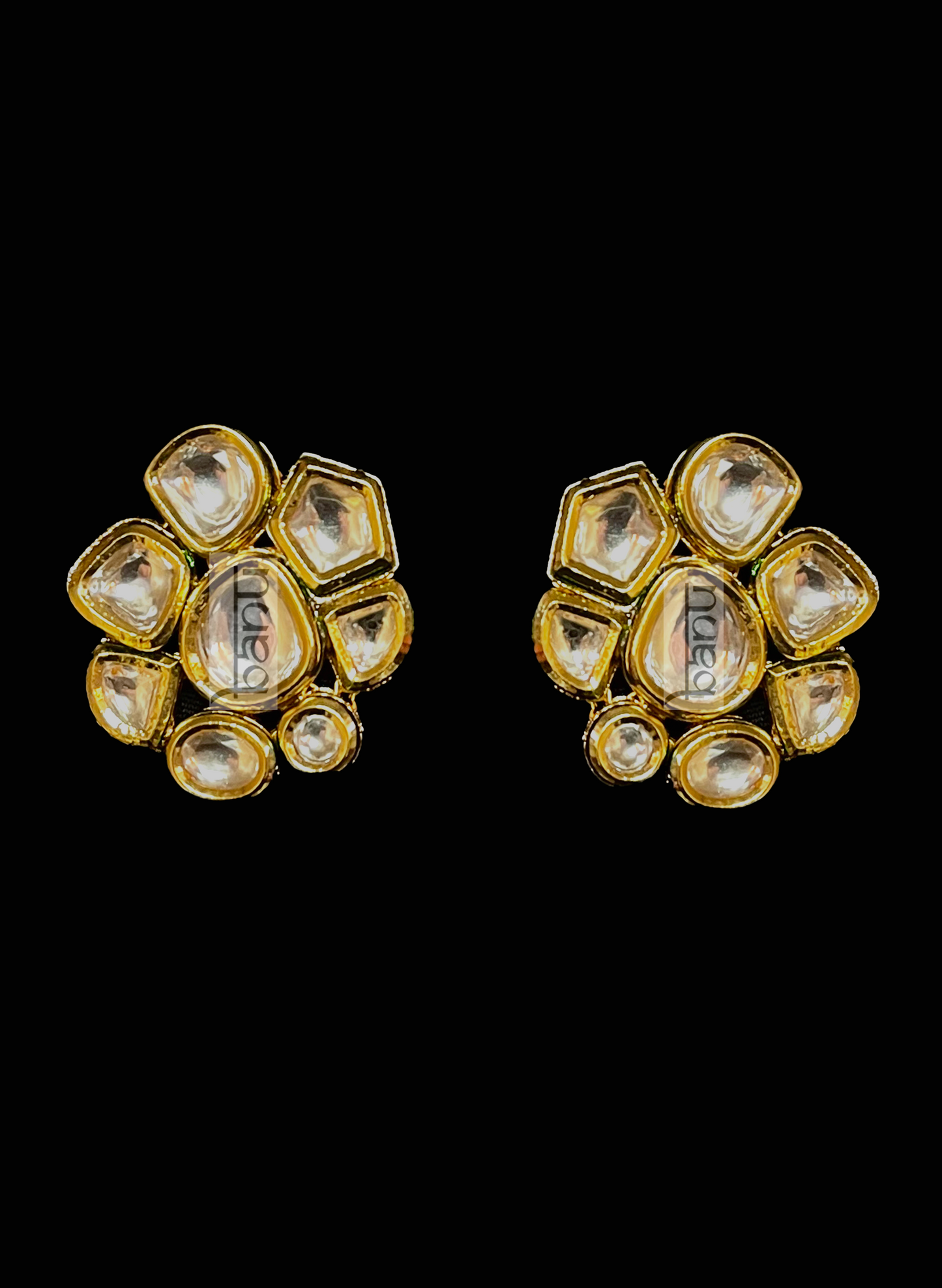 Kundan stud earring - Womens Indian bridal jewelry