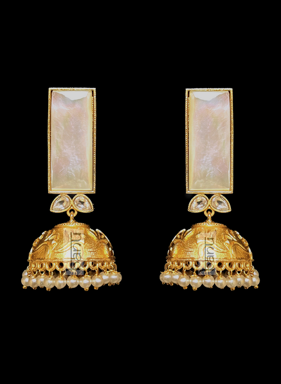 Load image into Gallery viewer, Pastel shaded Meenakari Earrings with Kundan &amp;amp; Pearls
