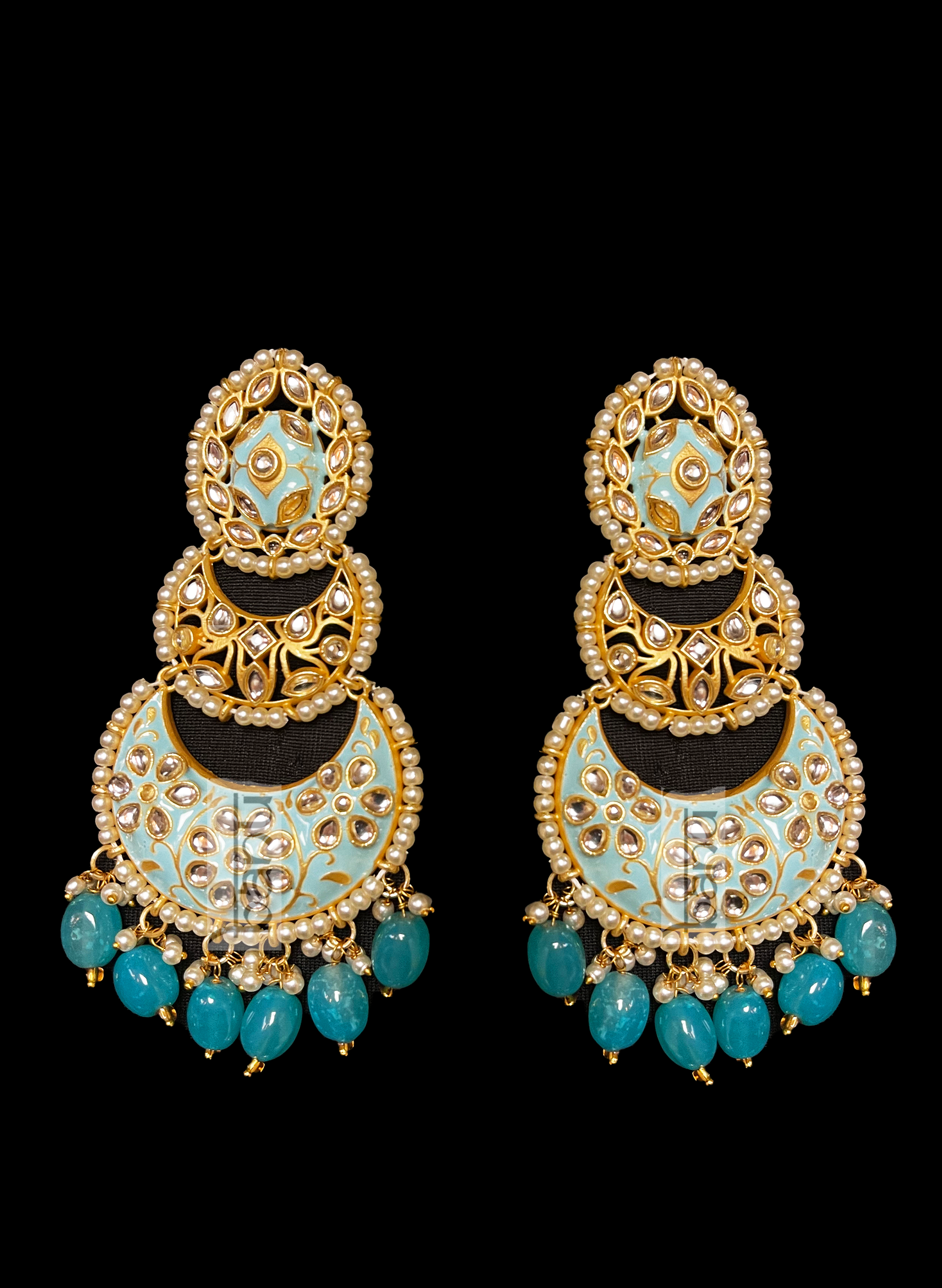 Blue Meenakari Earrings for Indian Brides
