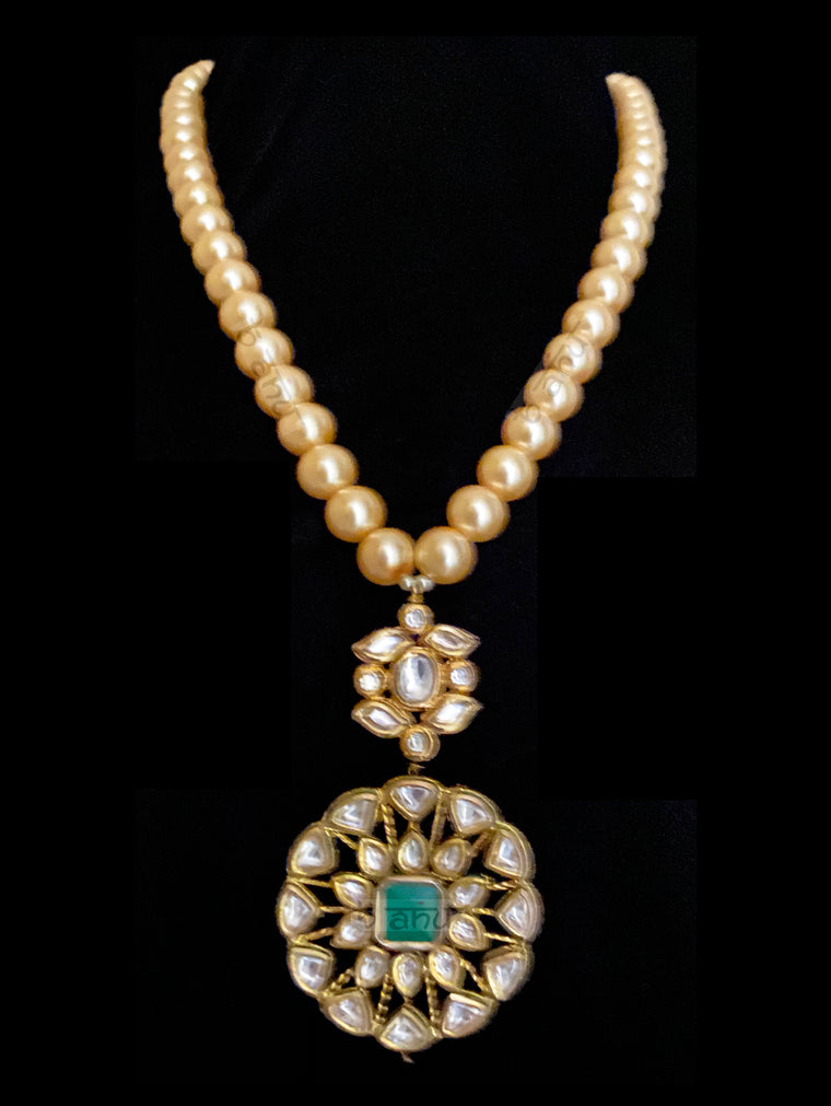 Noa Multi Strand Pearls & Kundan Necklace