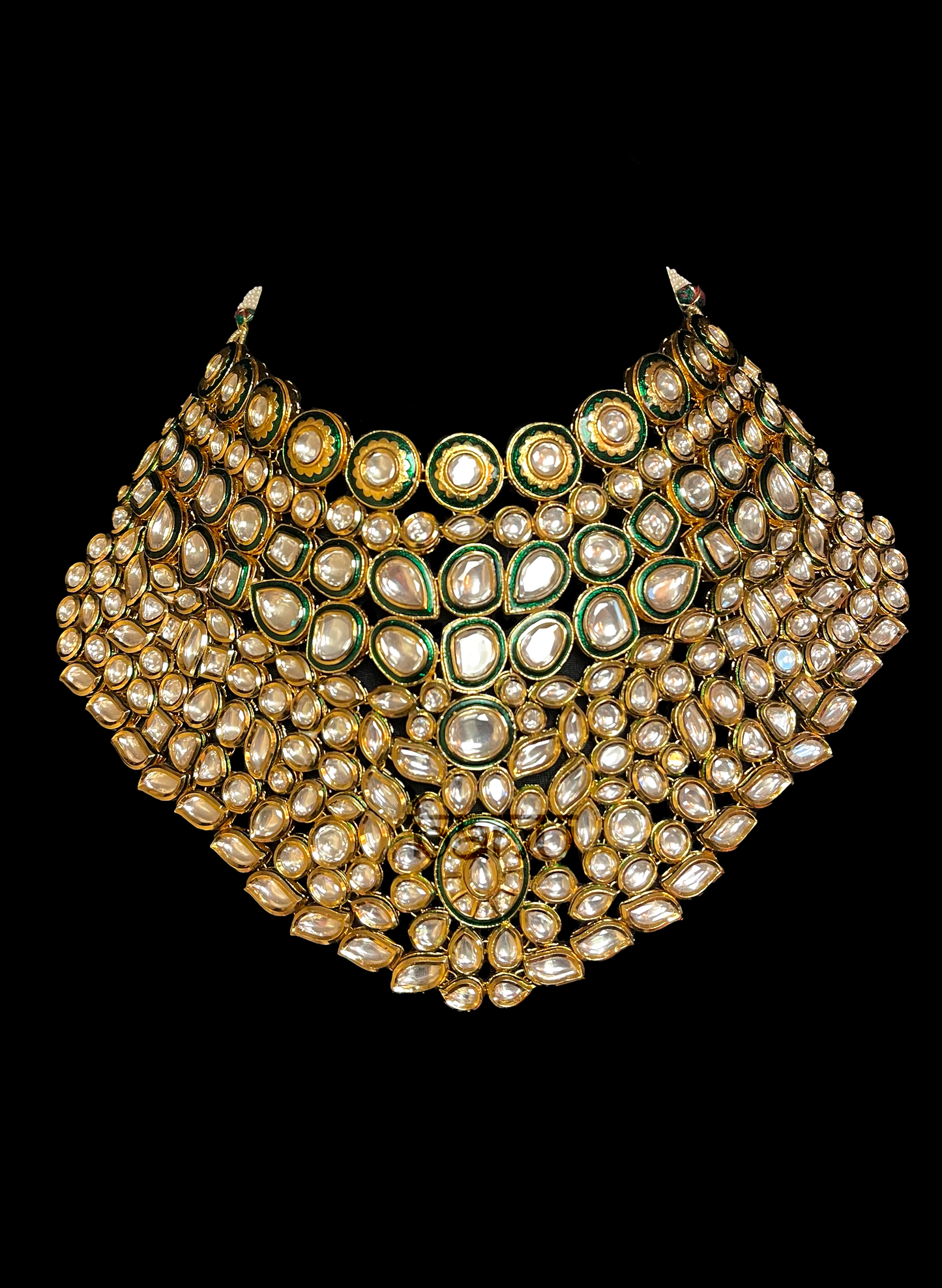 Kundan choker with Green Meenakari work - Contemporary jewelry 