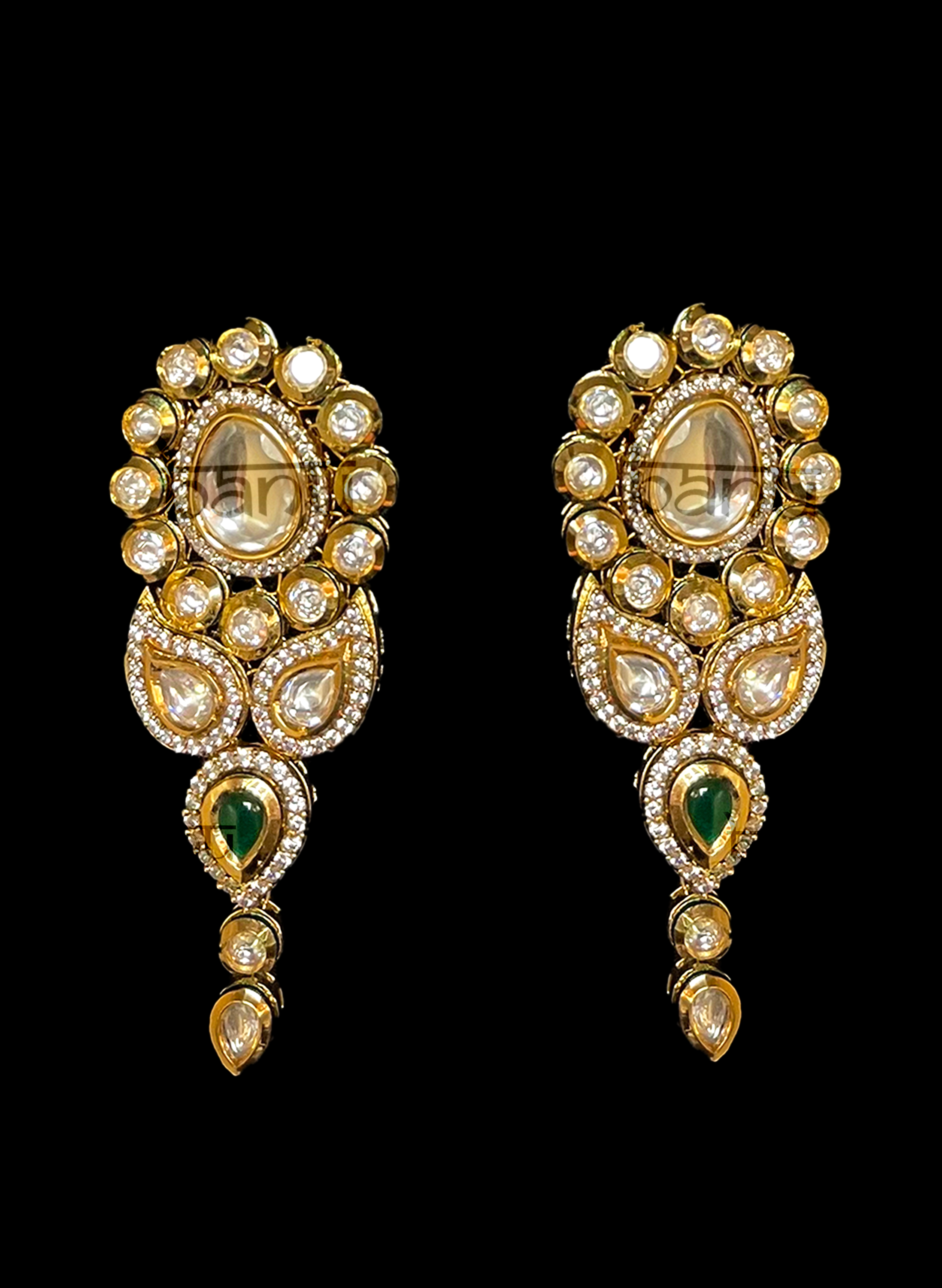 Kundan Work Punjabi Traditional Jewellery Earrings Tikka set J0467 -  muteyaar.com