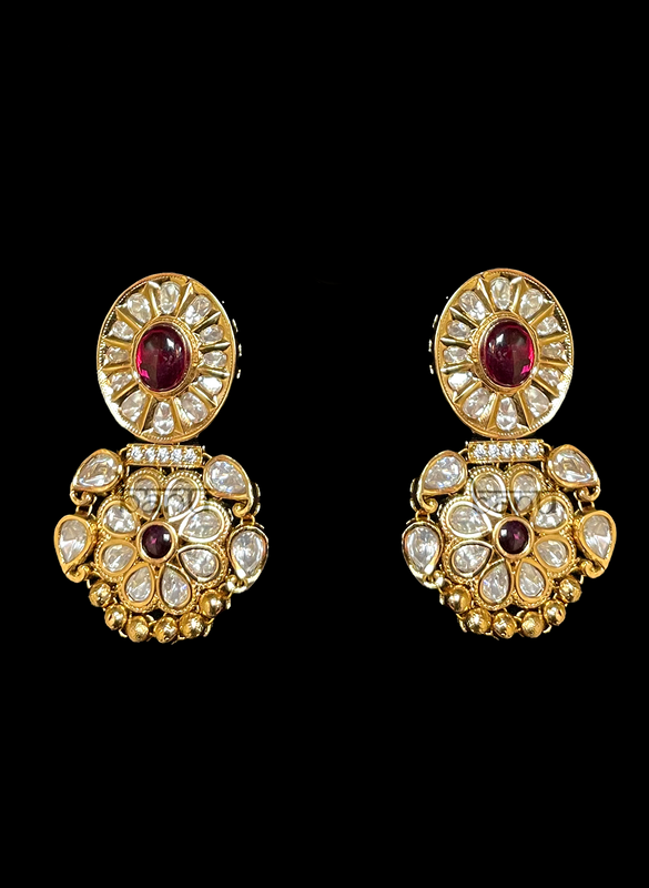 Contemporary ruby & Kundan earrings for Indian brides