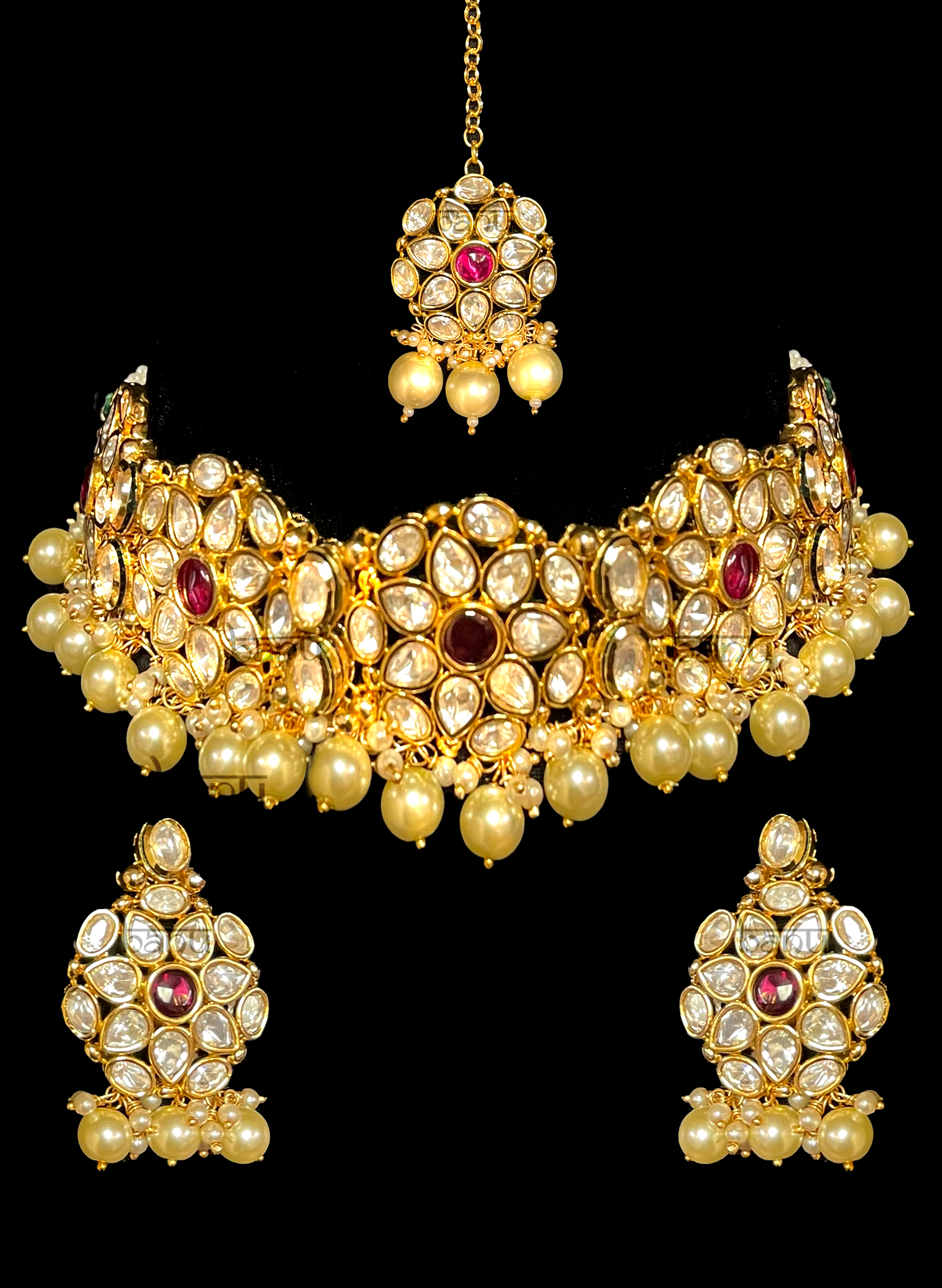 Ruby & Kundan bridal set - Contemporary Indian jewelry