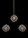 Contemporary kundan tikka & earrings