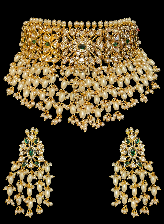  Kundan Emerald & Pearls