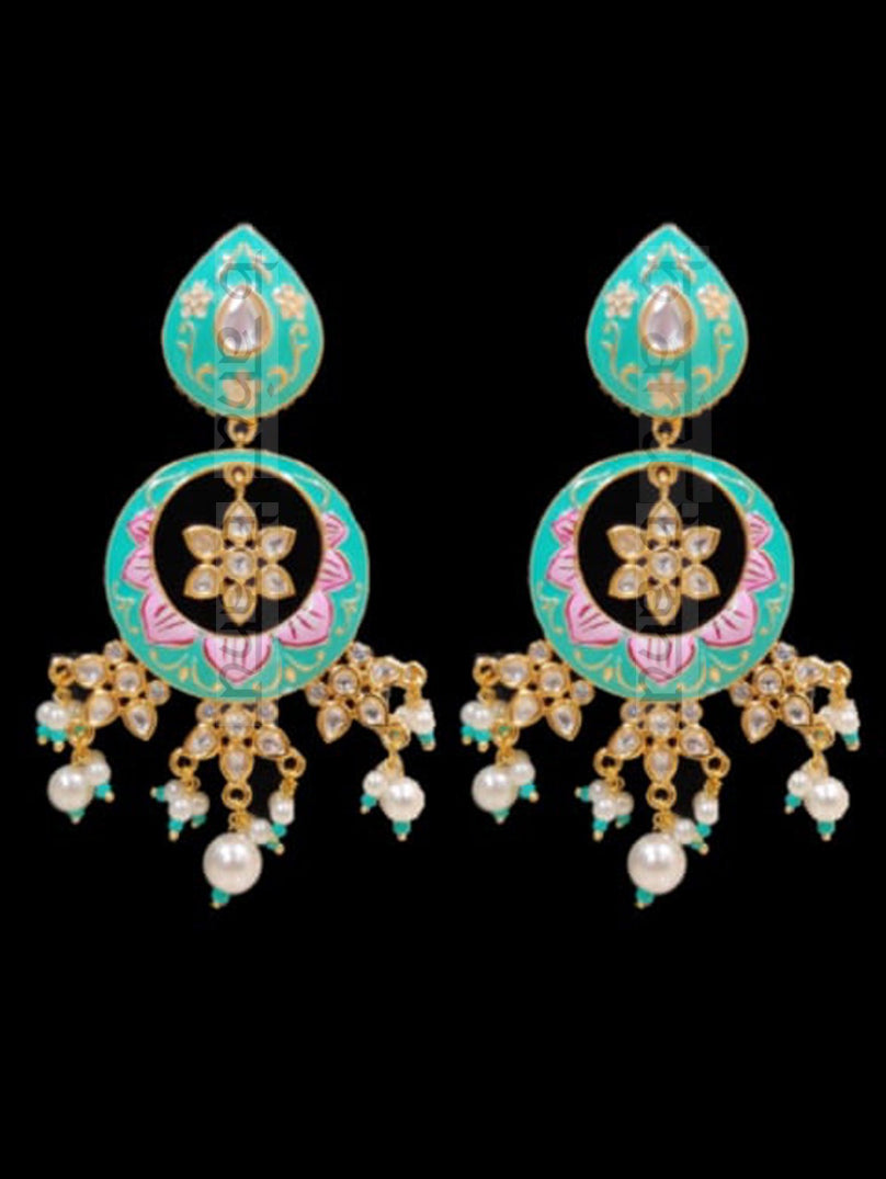 Shiddat Meenakari Set - Green - bAnuDesigns