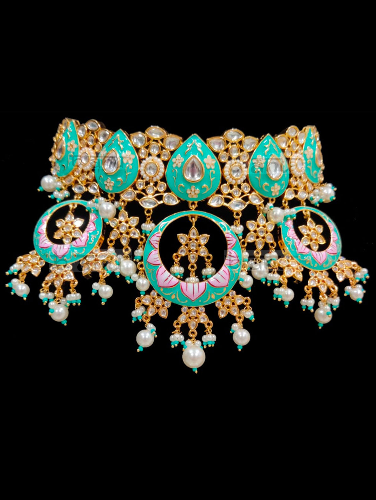 Shiddat Meenakari Set - Green - bAnuDesigns