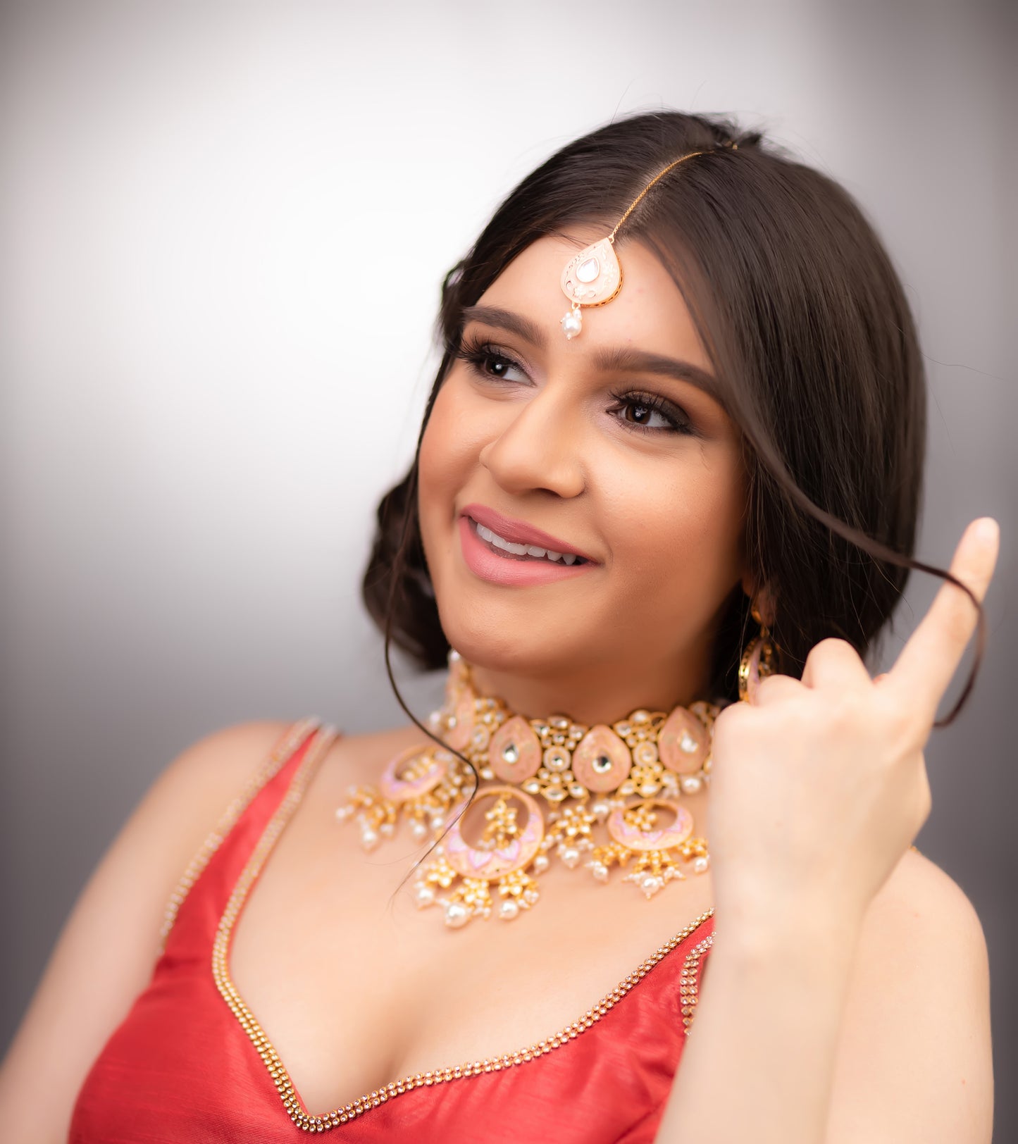 Shiddat Meenakari Set - Pink - bAnuDesigns