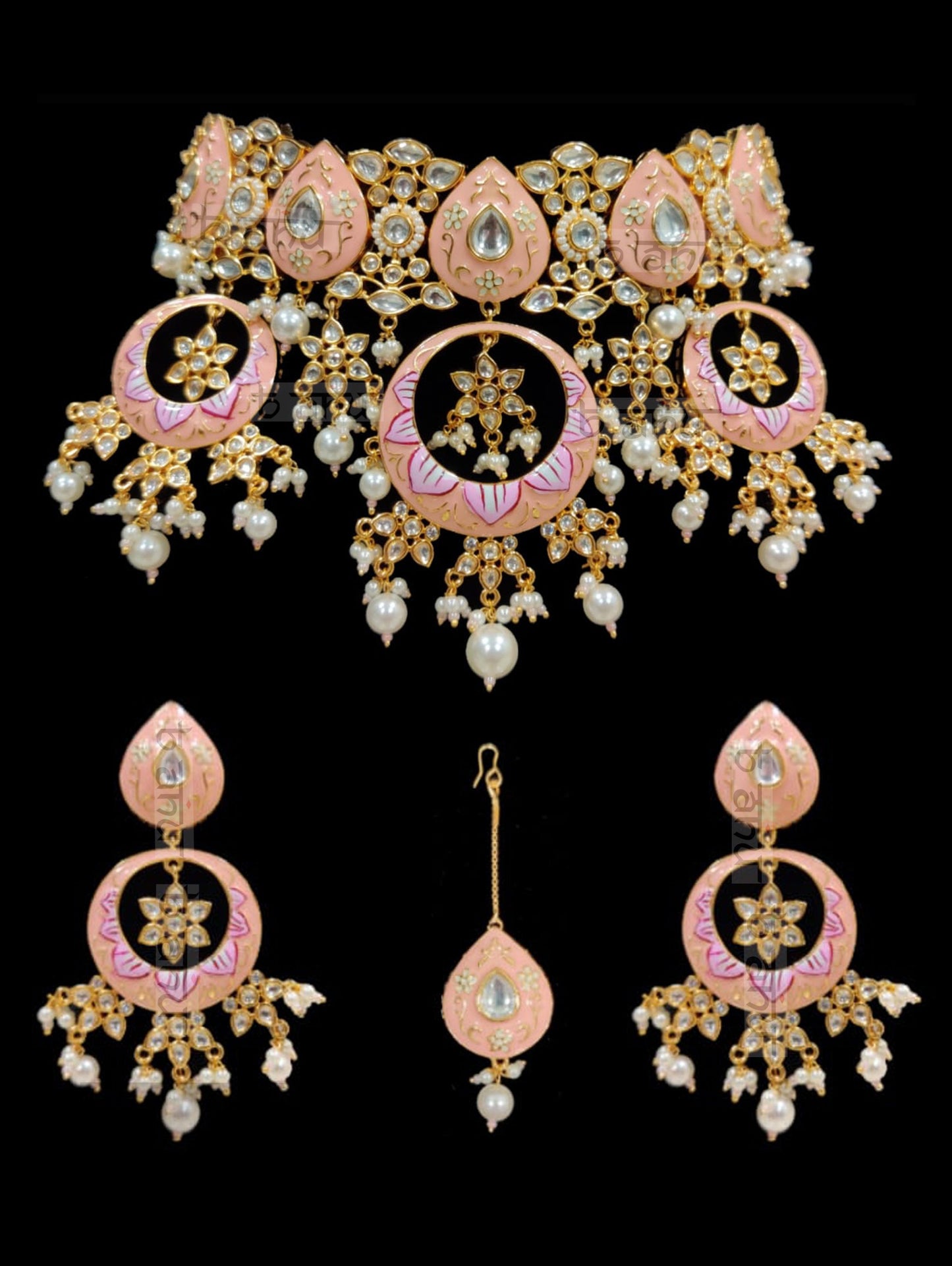 Load image into Gallery viewer, Shiddat Meenakari Set - Pink - bAnuDesigns
