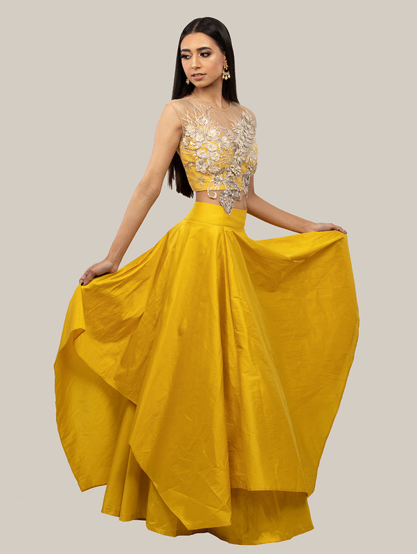 Yellow mehndi lehenga