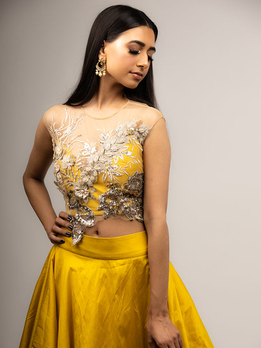 Yellow mehndi lehenga