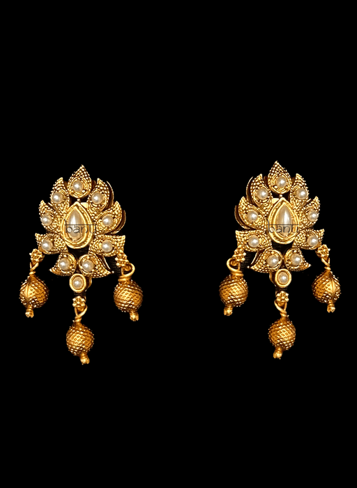 Balan - Traditional South Indian Temple Jewelry Set w/ Pearls, Ruby & Emeralds