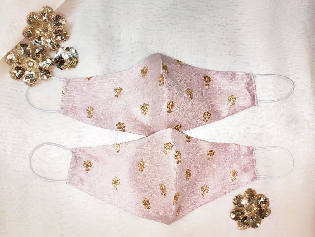 Zardozi Face Mask - Pink Lavender - bAnuDesigns