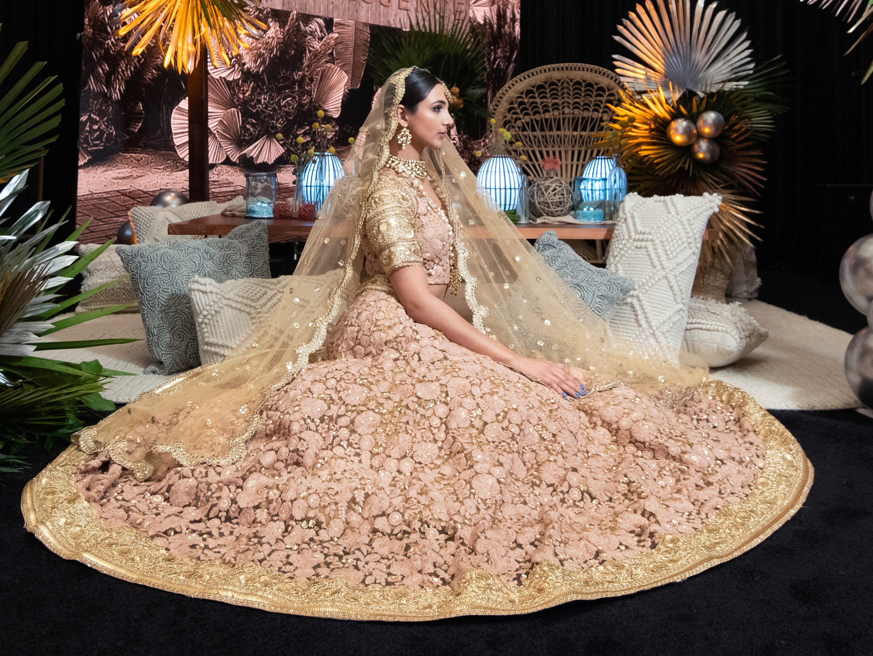 Cream color satin Indian wedding lehenga choli Fashion – TheDesignerSaree
